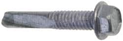 Buildex - 1/4", Hex Washer Head, Hex Drive, 4" Length Under Head, #5 Point, Self Drilling Screw - Steel - Caliber Tooling