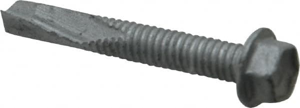 Buildex - #12, Hex Washer Head, Hex Drive, 1-1/2" Length Under Head, #5 Point, Self Drilling Screw - Steel - Caliber Tooling