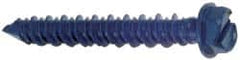 Made in USA - 1/4" Diam, 5" Length Under Head, Hex Drive, Concrete Screw & Masonry Fastener - Steel, Blue Climaseal Finish, Includes Drill Bit - Caliber Tooling