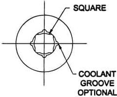 Parlec - 0.381" Tap Shank Diam, 0.286" Tap Square Size, 3/8" Tap, - 0.7" Projection, 1-1/4" Shank OD, Through Coolant, Series Numertap 700 - Exact Industrial Supply