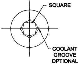 Parlec - 7/16" Tap Shank Diam, 0.328" Tap Square Size, 1/8" Pipe Tap, - 0.7" Projection, 1-1/4" Shank OD, Through Coolant, Series Numertap 700 - Exact Industrial Supply