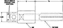 Parlec - 1.108" Tap Shank Diam, 0.831" Tap Square Size, 1-5/16" & 1-3/8" Tap, - 2-1/4" Projection, 1-1/4" Shank OD, Series Numertap 770 - Exact Industrial Supply