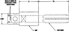 Parlec - 0.896" Tap Shank Diam, 0.672" Tap Square Size, 1-1/16" & 1-1/8" Tap, - 2-1/4" Projection, 1-1/4" Shank OD, Through Coolant, Series Numertap 770 - Exact Industrial Supply