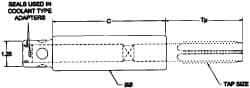 Parlec - 0.48" Tap Shank Diam, 0.36" Tap Square Size, 5/8" Tap, - 3.7" Projection, 1-1/4" Shank OD, Through Coolant, Series Numertap 770 - Exact Industrial Supply