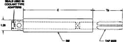 Parlec - 1.021" Tap Shank Diam, 0.766" Tap Square Size, 1-3/16" & 1-1/4" Tap, - 6.7" Projection, 1-1/4" Shank OD, Through Coolant, Series Numertap 770 - Exact Industrial Supply