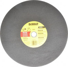 DeWALT - 14" Aluminum Oxide Cutoff Wheel - 1/8" Thick, 1" Arbor, 5,500 Max RPM, Use with Circular Saws - Caliber Tooling