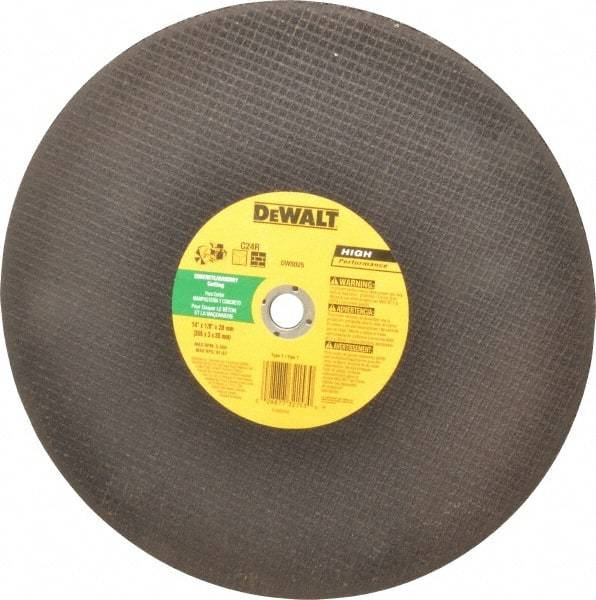 DeWALT - 14" Silicon Carbide Cutoff Wheel - 1/8" Thick, 20mm Arbor, 5,500 Max RPM, Use with Circular Saws - Caliber Tooling