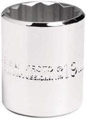 Proto - 3/8" Drive, Standard Hand Socket - 12 Points, 1-3/8" OAL, Chrome Vanadium, Chrome Finish - Caliber Tooling