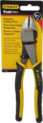 Stanley - 7-1/2" OAL, Diagonal Cutter - 15/16" Jaw Length x 7/8" Jaw Width, Oval Head, Double Injection Molded Handle - Caliber Tooling