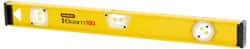 Stanley - 48" Long 3 Vial I-Beam Level - Aluminum, Yellow, 1 Plumb & 2 Level Vials - Caliber Tooling