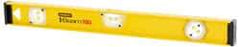 Stanley - 24" Long 3 Vial I-Beam Level - Aluminum, Yellow, 1 Plumb & 2 Level Vials - Caliber Tooling