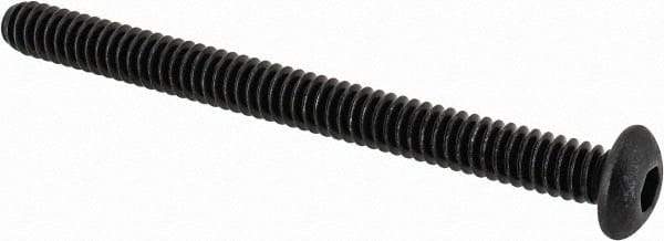 Value Collection - #10-24 UNC Hex Socket Drive, Button Screw - Alloy Steel, Black Oxide Finish, Fully Threaded, 2-1/4" Length Under Head - Caliber Tooling