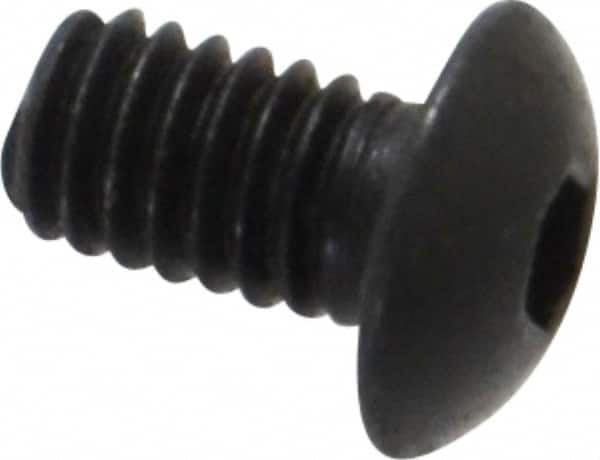 Value Collection - #6-40 UNF Hex Socket Drive, Button Screw - Alloy Steel, Black Oxide Finish, Fully Threaded, 1/4" Length Under Head - Caliber Tooling