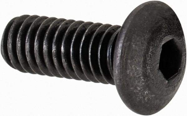 Value Collection - #6-40 UNF Hex Socket Drive, Button Screw - Alloy Steel, Black Oxide Finish, Fully Threaded, 3/8" Length Under Head - Caliber Tooling