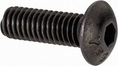 Value Collection - #8-36 UNF Hex Socket Drive, Button Screw - Alloy Steel, Black Oxide Finish, Fully Threaded, 1/2" Length Under Head - Caliber Tooling