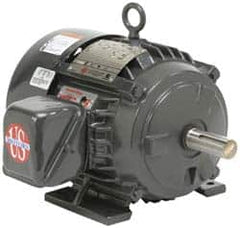 US Motors - 3 hp, TEFC Enclosure, No Thermal Protection, 1,175 RPM, 230/460 Volt, 60 Hz, Three Phase Premium Efficient Motor - Size 213 Frame, Rigid Mount, 1 Speed, Ball Bearings, 8.8/4.4 Full Load Amps, F Class Insulation, Reversible - Caliber Tooling