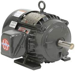 US Motors - 3 hp, TEFC Enclosure, No Thermal Protection, 3,540 RPM, 575 Volt, 60 Hz, Three Phase Premium Efficient Motor - Size 182 Frame, Rigid Mount, 1 Speed, Ball Bearings, 3.1 Full Load Amps, F Class Insulation, Reversible - Caliber Tooling