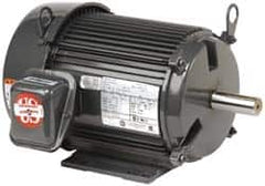 US Motors - 7-1/2 hp, TEFC Enclosure, No Thermal Protection, 3,500 RPM, 208-230/460 Volt, 60 Hz, Three Phase Energy Efficient Motor - Size 184 Frame, Rigid Mount, 1 Speed, Ball Bearings, 20.4-17.9/9 Full Load Amps, F Class Insulation, Reversible - Caliber Tooling