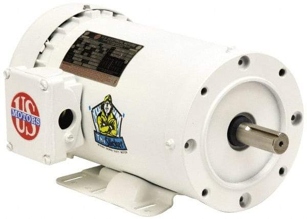 US Motors - 2 hp, TEFC Enclosure, No Thermal Protection, 3,450 RPM, 208-230/460 Volt, 60 Hz, Three Phase Energy Efficient Motor - Size 145TC Frame, C-Face/Base Mount, 1 Speed, Ball Bearings, 6.0-5.5/2.8 Full Load Amps, F Class Insulation, Reversible - Caliber Tooling