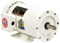 US Motors - 2 hp, TEFC Enclosure, No Thermal Protection, 3,450 RPM, 208-230/460 Volt, 60 Hz, Three Phase Energy Efficient Motor - Size 145TC Frame, C-Face/Base Mount, 1 Speed, Ball Bearings, 6.0-5.5/2.8 Full Load Amps, F Class Insulation, Reversible - Caliber Tooling