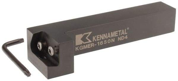 Kennametal - KGME, Right Hand, Indexable Grooving Tool Holder - 25.4mm Shank Height, 25.4mm Shank Width, 140.4mm OAL - Caliber Tooling