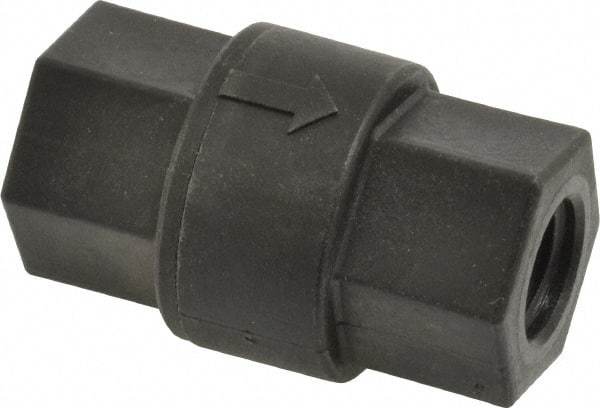 Specialty Mfr - 1/4" Polypropylene Check Valve - Inline, FNPT x FNPT, 125 WOG - Caliber Tooling