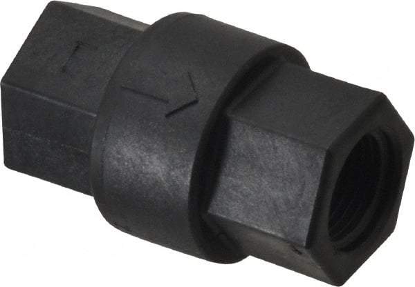 Specialty Mfr - 3/8" Polypropylene Check Valve - Inline, FNPT x FNPT, 125 WOG - Caliber Tooling