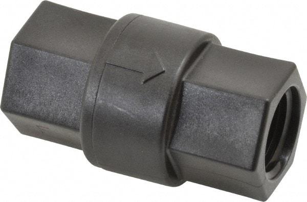 Specialty Mfr - 1/2" Polypropylene Check Valve - Inline, FNPT x FNPT, 125 WOG - Caliber Tooling