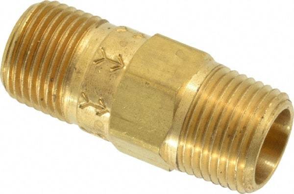 Specialty Mfr - 3/8" Brass Check Valve - Inline, MNPT x MNPT, 500 WOG - Caliber Tooling