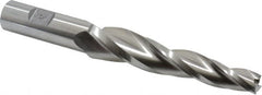 Made in USA - 3° 1/2" Small End Diam, 4" LOC, 3 Flute High Speed Steel Tapered Square End Mill - Caliber Tooling