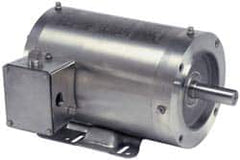 US Motors - 3 hp, TEFC Enclosure, No Thermal Protection, 1,765 RPM, 208-230/460 Volt, 60 Hz, Three Phase Energy Efficient Motor - Size 182TC Frame, C-Face Mount, 1 Speed, Ball Bearings, 8.3-7.6/3.8 Full Load Amps, F Class Insulation, Reversible - Caliber Tooling