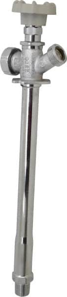 B&K Mueller - 1/2" Pipe, 10" Long Shank, Chrome Plated Brass Antisiphon Frostfree Sillcock - Handwheel Handle, Male & Solder End Connections, 125 psi WOG Rating - Caliber Tooling