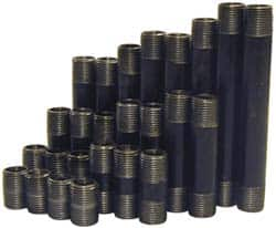 B&K Mueller - 60 Piece, 1-1/4" Pipe, Black Finished Steel Pipe Nipple Set - Schedule 40, (6) Close, (6) 2, (6) 2-1/2, (6) 3, (6) 3-1/2, (6) 4, (6) 4-1/2, (6) 5, (6) 5-1/2, (6) 6 - Caliber Tooling