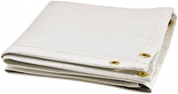 Steiner - 6' High x 6' Wide x 0.08" Thick Uncoated Fiberglass Welding Blanket - White, Grommet - Caliber Tooling