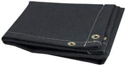 Steiner - 8' High x 6' Wide x 0.051" Thick Acrylic Coated Fiberglass Welding Blanket - Black, Grommet - Caliber Tooling