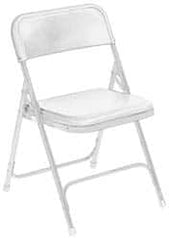 NPS - 18-3/4" Wide x 16-1/4" Deep x 29-3/4" High, Steel Folding Chair with Plastic Seat & Back - White with White Frame - Caliber Tooling