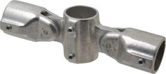 Hollaender - 1-1/4" Pipe, Adjustable Cross Assembly, Aluminum Alloy Cross Pipe Rail Fitting - Bright Finish - Caliber Tooling