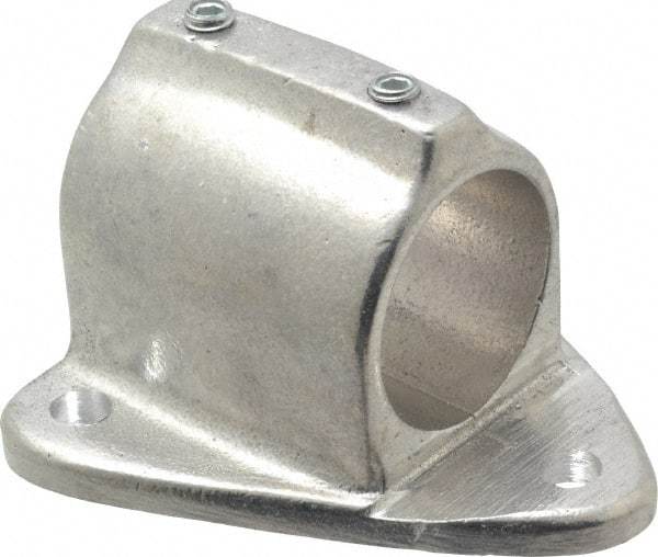 Hollaender - 1-1/2" Pipe, Wall Mount Flange, Aluminum Alloy Flange Pipe Rail Fitting - Bright Finish - Caliber Tooling