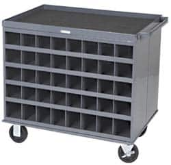 Durham - 1,000 Lb Capacity, 80 Bin Mobile Cabinet - 24" Wide x 24" Deep x 32" High, Steel, Gray - Caliber Tooling