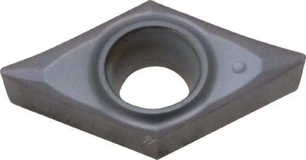 Kennametal - DCGT32.51 HP Grade KC5010 Carbide Turning Insert - TiAlN Finish, 55° Diamond, 3/8" Inscr Circle, 5/32" Thick, 1/64" Corner Radius - Caliber Tooling