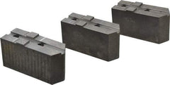 Abbott Workholding Products - 12" & Up Chuck Capacity, Tongue & Groove Attachment, Square Soft Lathe Chuck Jaw - 3 Jaws, Steel, 2-1/2" Btw Mount Hole Ctrs, 5-1/2" Long x 2" Wide x 3" High, 1/2" Groove, 1/2" Fastener - Caliber Tooling