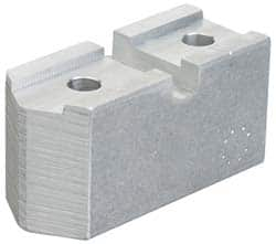 Abbott Workholding Products - 10 to 12" Chuck Capacity, Serrated Attachment, Square Soft Lathe Chuck Jaw - 3 Jaws, Aluminum, 1-3/4" Btw Mount Hole Ctrs, 5-1/2" Long x 2" Wide x 3" High, 3/4" Groove, 1/2" Fastener - Caliber Tooling