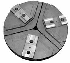 Abbott Workholding Products - 24" & Up Chuck Capacity, Tongue & Groove Attachment, Round Soft Lathe Chuck Jaw - 3 Jaws, Cast Aluminum, 3" Btw Mount Hole Ctrs, 24" Wide x 4" High, 7/8" & 7/8" Fastener - Caliber Tooling