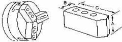 Abbott Workholding Products - 10" & Up Chuck Capacity, Northfield Attachment, Square Soft Lathe Chuck Jaw - 3 Jaws, Aluminum, 4-11/16mm Long x 2" Wide x 3" High - Caliber Tooling