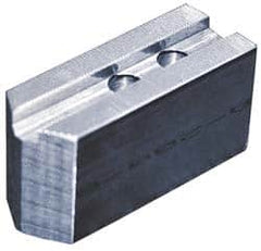 Abbott Workholding Products - 8" & Up Chuck Capacity, 1.5mm x 60° Serrated Attachment, Square Soft Lathe Chuck Jaw - 3 Jaws, Aluminum, 1.1811" Btw Mount Hole Ctrs, 4" Long x 1-1/2" Wide x 2" High, 0.5512" Groove, 0.3937" & 10mm Fastener - Caliber Tooling