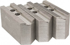 Abbott Workholding Products - 12" & Up Chuck Capacity, 1.5mm x 60° Serrated Attachment, Square Soft Lathe Chuck Jaw - 3 Jaws, Aluminum, 1.1811" Btw Mount Hole Ctrs, 5-1/2" Long x 2" Wide x 3" High, 0.8268" Groove, 0.6299" & 16mm Fastener - Caliber Tooling