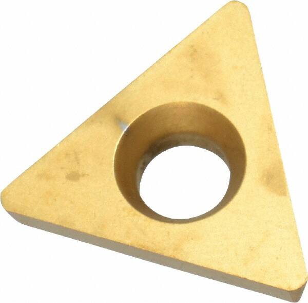 Interstate - TPGW322 Grade TCN55 Carbide Turning Insert - TiN Finish, 60° Triangle, 3/8" Inscr Circle, 1/8" Thick, 1/32" Corner Radius - Caliber Tooling