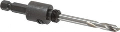 Starrett - 9/16 to 1-3/16" Tool Diam Compatibility, Straight Shank, Stainless Steel Integral Pilot Drill, Hole Cutting Tool Arbor - 3/8" Min Chuck, Hex Shank Cross Section, Threaded Shank Attachment, For SH, DH, CT & D Hole Saws - Caliber Tooling