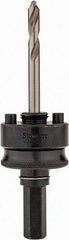 Starrett - 1-1/4 to 8-9/32" Tool Diam Compatibility, Straight Shank, Stainless Steel Integral Pilot Drill, Hole Cutting Tool Arbor - 1/2" Min Chuck, Hex Shank Cross Section, Threaded Shank Attachment, For SH, DH, CT & D Hole Saws - Caliber Tooling