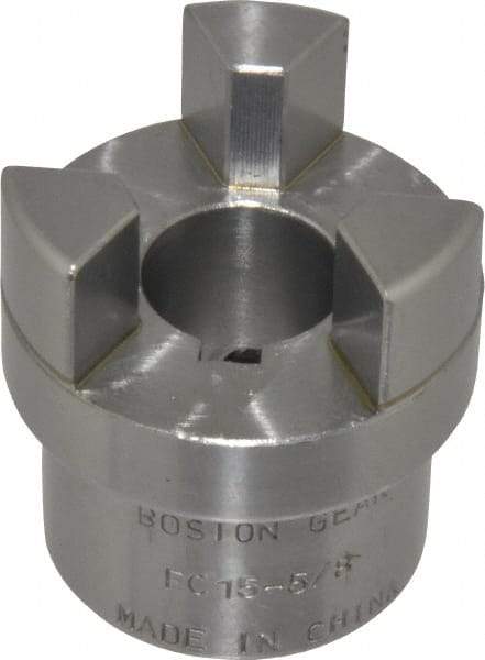 Boston Gear - 5/8" Max Bore Diam, FC15 Coupling Size, Flexible Half Coupling - 1-1/2" OD, 2.76" OAL, Steel - Caliber Tooling